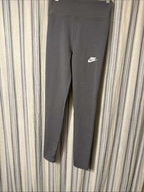 Nike Kids Charcoal Gray Logo Leggings